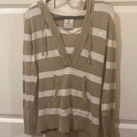 Vintage beige/white striped hoodie - Picture 3 of 3